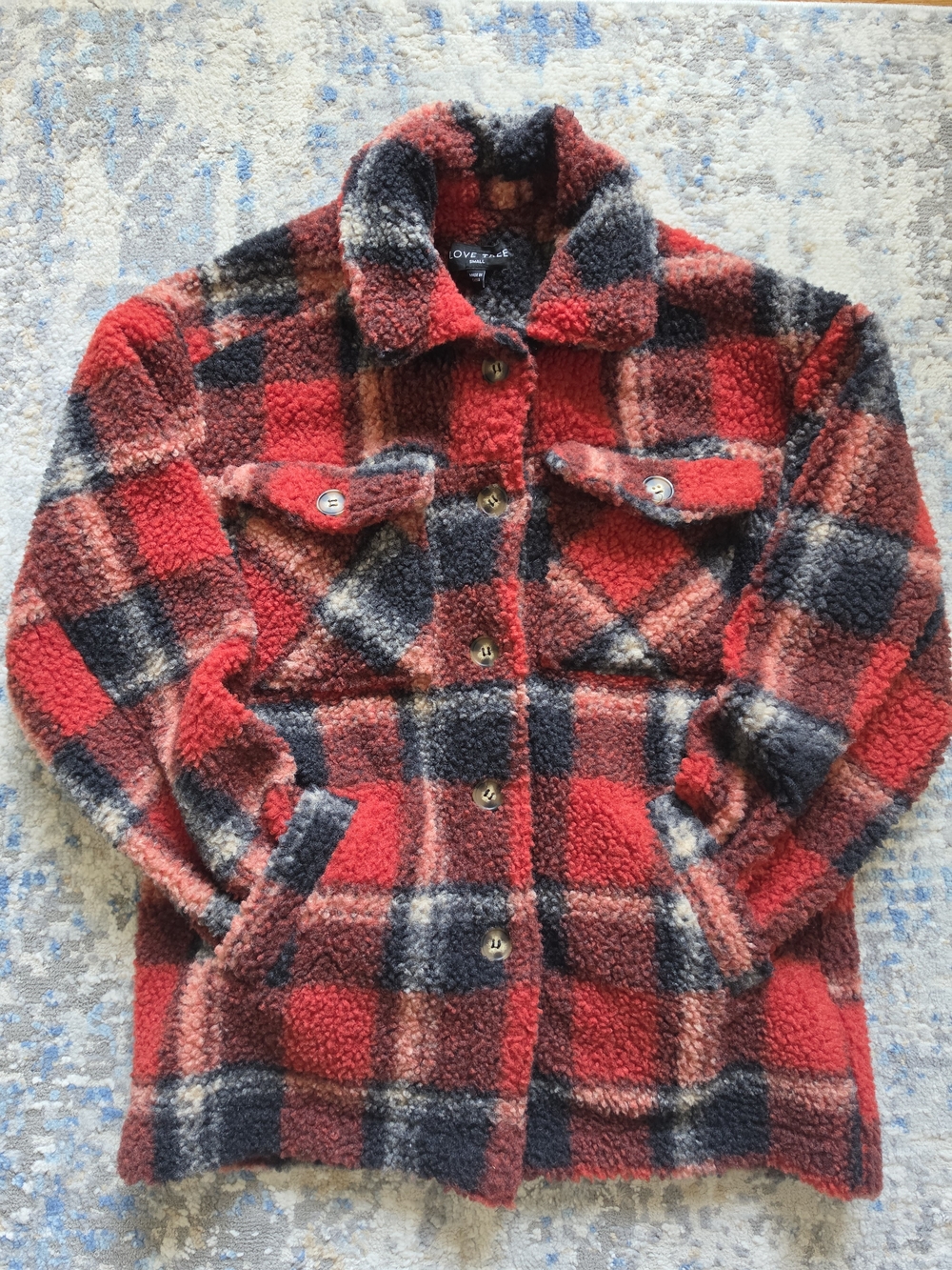 Love Tree Sherpa Shacket Jacket Size S